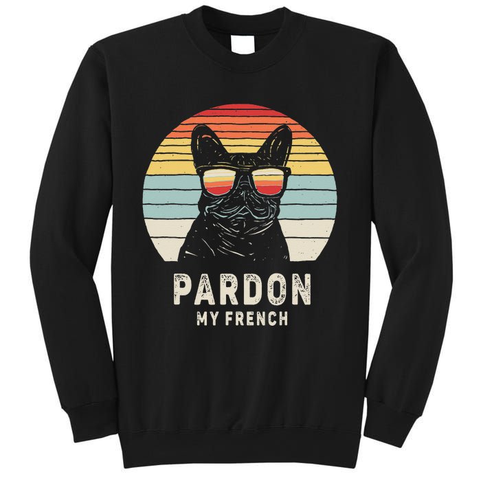 Vintage Retro Pardon My French Frenchie Bulldog Dog Sweatshirt