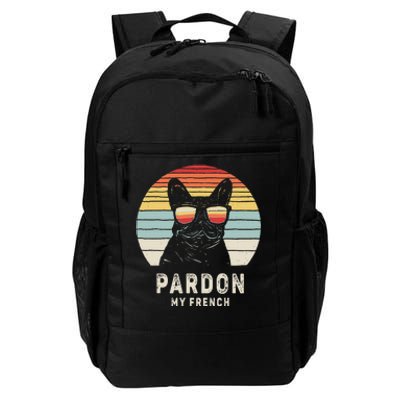 Vintage Retro Pardon My French Frenchie Bulldog Dog Daily Commute Backpack