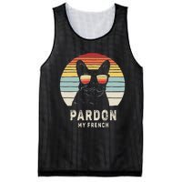 Vintage Retro Pardon My French Frenchie Bulldog Dog Mesh Reversible Basketball Jersey Tank