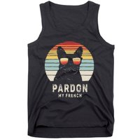 Vintage Retro Pardon My French Frenchie Bulldog Dog Tank Top