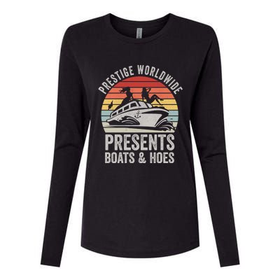 Vintage Retro Prestige Worldwide Presents Boats And Hoes Gift Womens Cotton Relaxed Long Sleeve T-Shirt