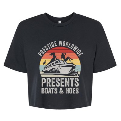 Vintage Retro Prestige Worldwide Presents Boats And Hoes Gift Bella+Canvas Jersey Crop Tee