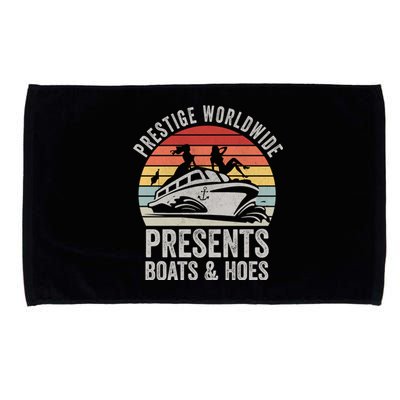 Vintage Retro Prestige Worldwide Presents Boats And Hoes Gift Microfiber Hand Towel