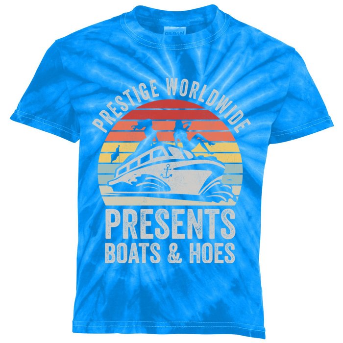 Vintage Retro Prestige Worldwide Presents Boats And Hoes Gift Kids Tie-Dye T-Shirt