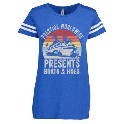 Vintage Retro Prestige Worldwide Presents Boats And Hoes Gift Enza Ladies Jersey Football T-Shirt