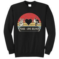 Vintage Retro Peace Love Deliver Post Box Cute Postal Worker Sweatshirt