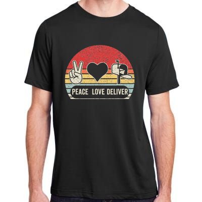 Vintage Retro Peace Love Deliver Post Box Cute Postal Worker Adult ChromaSoft Performance T-Shirt