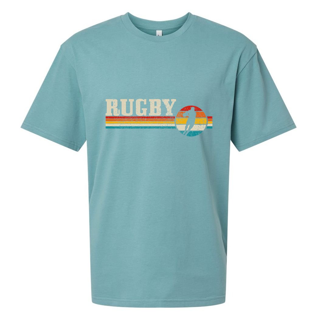 Vintage Rugby Player Sport Retro Football Sueded Cloud Jersey T-Shirt