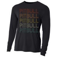 Vintage Retro Pitbull Cooling Performance Long Sleeve Crew