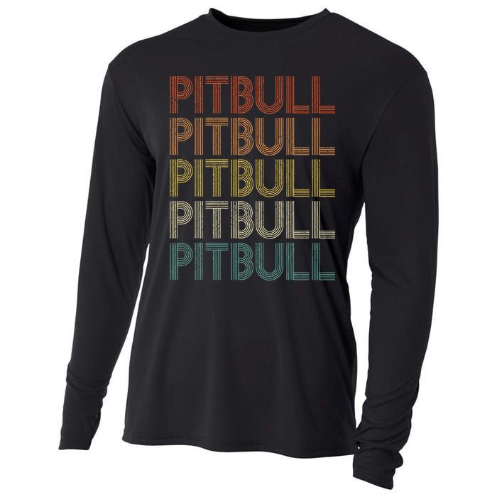 Vintage Retro Pitbull Cooling Performance Long Sleeve Crew