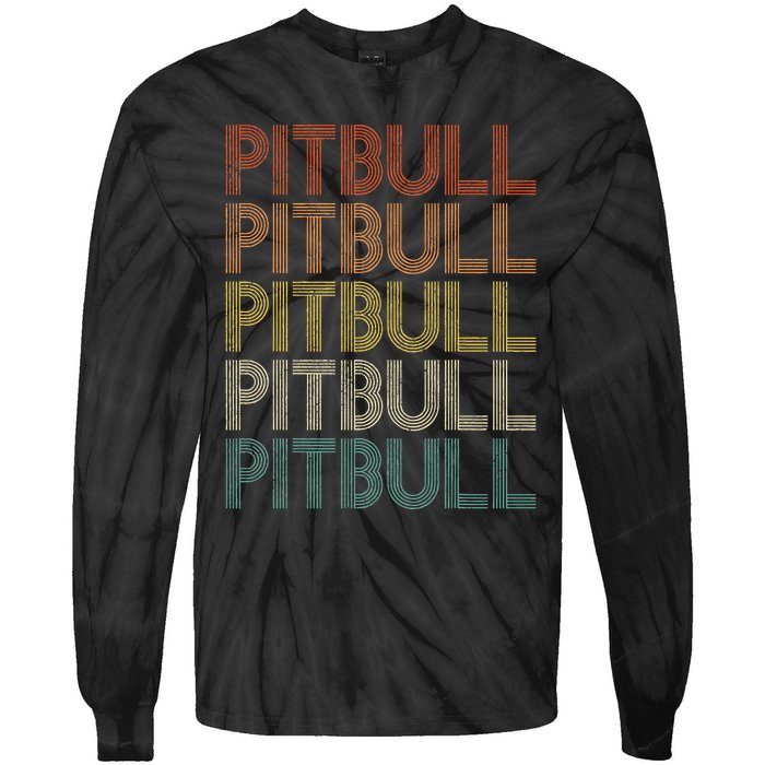 Vintage Retro Pitbull Tie-Dye Long Sleeve Shirt