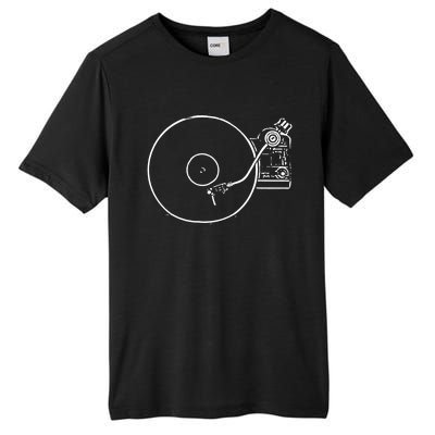 Vinyl Record Player Sketch Drawing Gift Tall Fusion ChromaSoft Performance T-Shirt