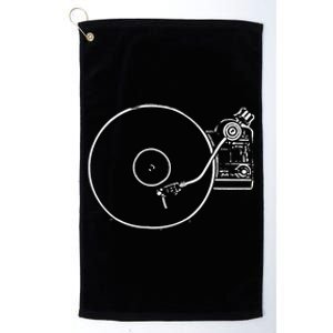 Vinyl Record Player Sketch Drawing Gift Platinum Collection Golf Towel