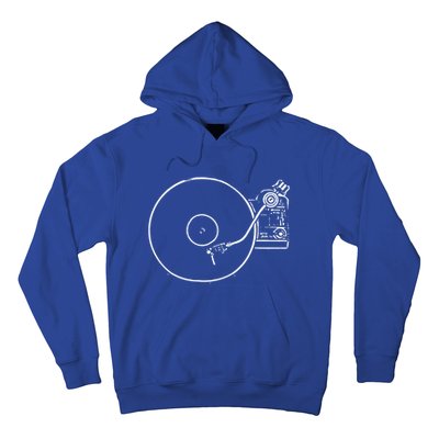 Vinyl Record Player Sketch Drawing Gift Hoodie