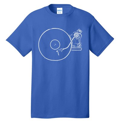 Vinyl Record Player Sketch Drawing Gift Tall T-Shirt