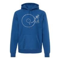 Vinyl Record Player Sketch Drawing Gift Premium Hoodie