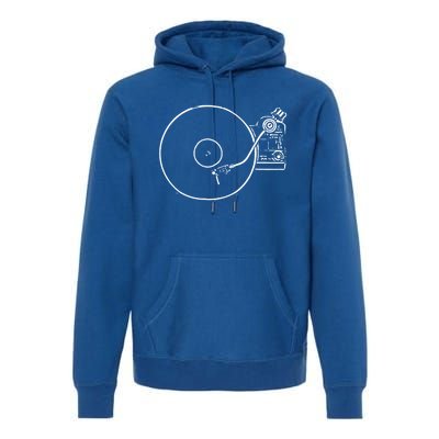 Vinyl Record Player Sketch Drawing Gift Premium Hoodie