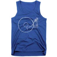 Vinyl Record Player Sketch Drawing Gift Tank Top