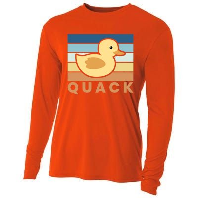 Vintage Retro Quack Rubber Duck Gift Cooling Performance Long Sleeve Crew