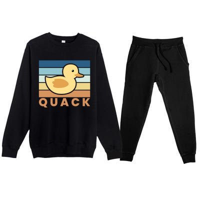 Vintage Retro Quack Rubber Duck Gift Premium Crewneck Sweatsuit Set