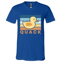 Vintage Retro Quack Rubber Duck Gift V-Neck T-Shirt