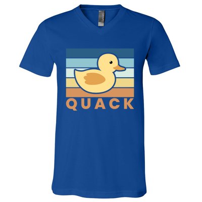 Vintage Retro Quack Rubber Duck Gift V-Neck T-Shirt