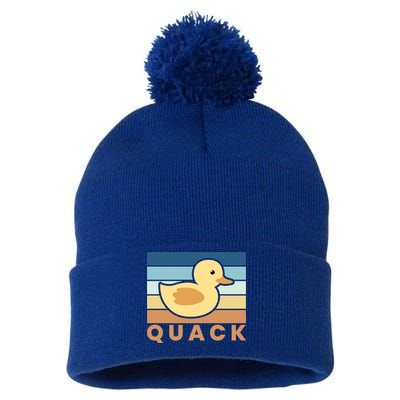 Vintage Retro Quack Rubber Duck Gift Pom Pom 12in Knit Beanie