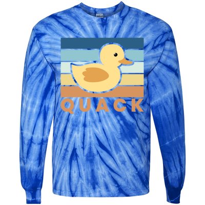 Vintage Retro Quack Rubber Duck Gift Tie-Dye Long Sleeve Shirt