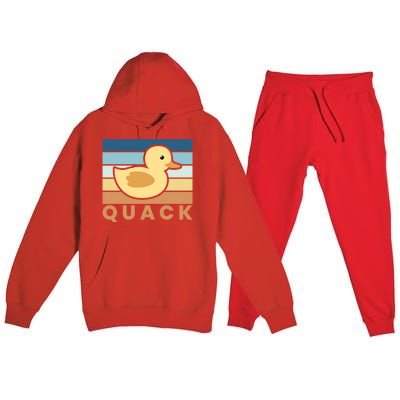 Vintage Retro Quack Rubber Duck Gift Premium Hooded Sweatsuit Set