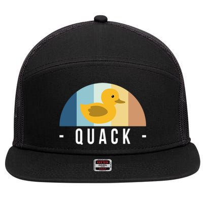 Vintage Retro Quack Rubber Duck Great Gift 7 Panel Mesh Trucker Snapback Hat