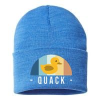 Vintage Retro Quack Rubber Duck Great Gift Sustainable Knit Beanie