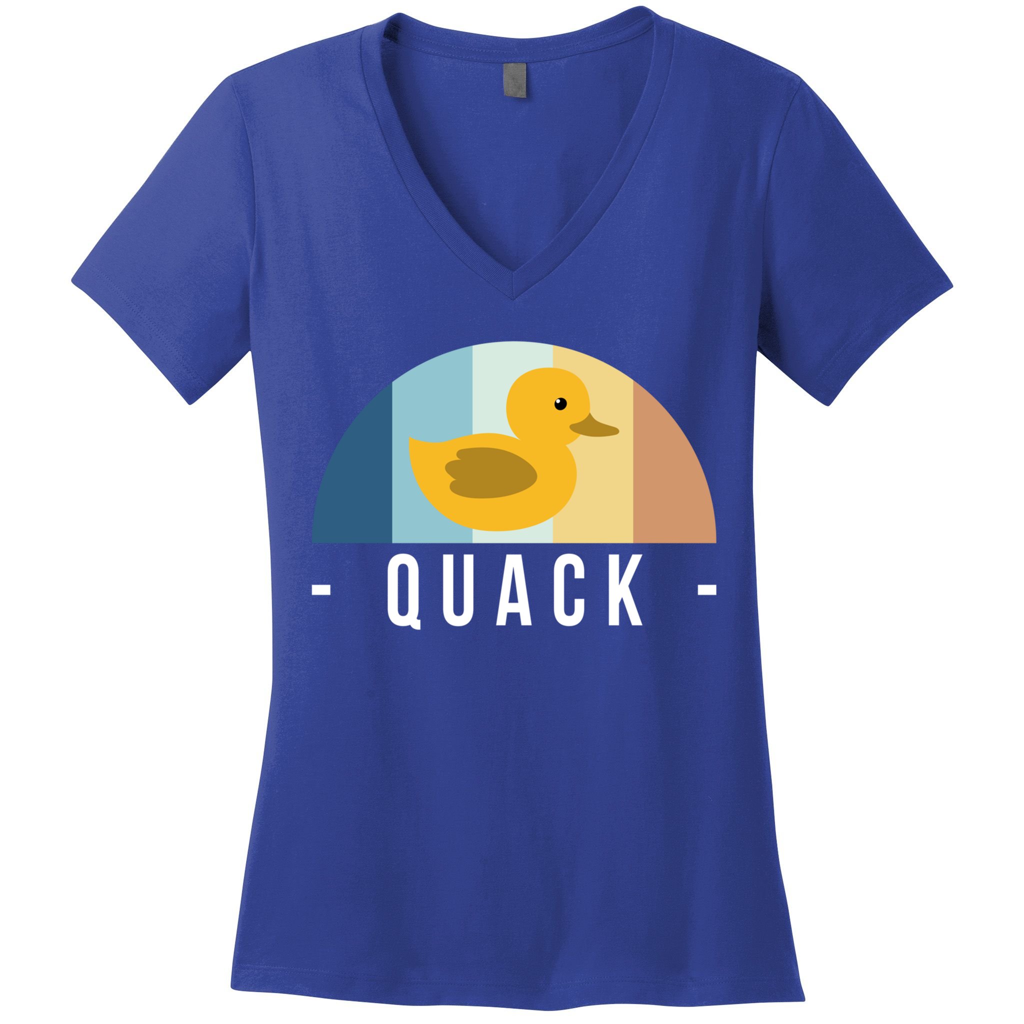 Vintage Retro Quack Rubber Duck Great Gift Women's V-Neck T-Shirt