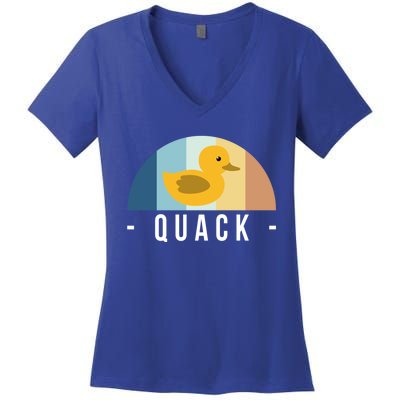 Vintage Retro Quack Rubber Duck Great Gift Women's V-Neck T-Shirt