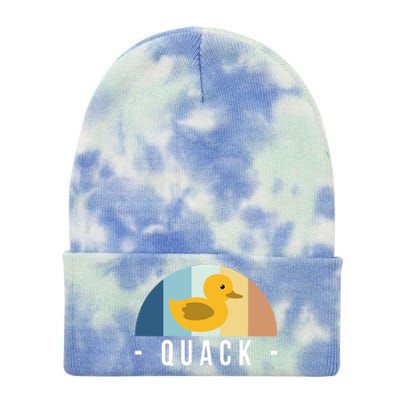 Vintage Retro Quack Rubber Duck Great Gift Tie Dye 12in Knit Beanie