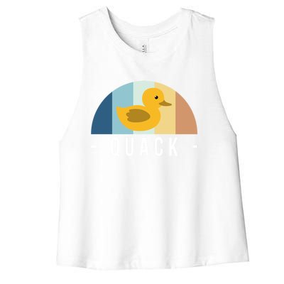 Vintage Retro Quack Rubber Duck Great Gift Women's Racerback Cropped Tank