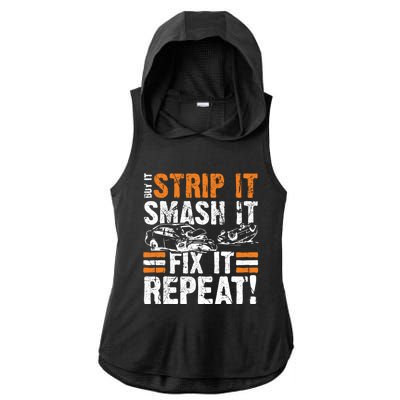 Vintage Racing Quote Demolition Derby Gift Ladies PosiCharge Tri-Blend Wicking Draft Hoodie Tank