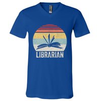 Vintage Retro Reading Book Librarian Book Lover Gift Funny Gift V-Neck T-Shirt