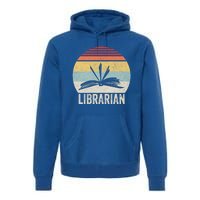 Vintage Retro Reading Book Librarian Book Lover Gift Funny Gift Premium Hoodie