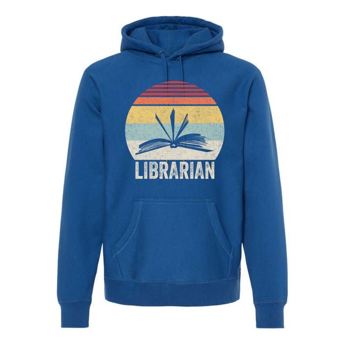 Vintage Retro Reading Book Librarian Book Lover Gift Funny Gift Premium Hoodie