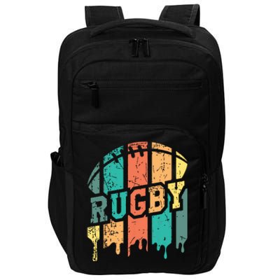 Vintage Retro Rugby Player Rugby Fan Rugby Coach Impact Tech Backpack