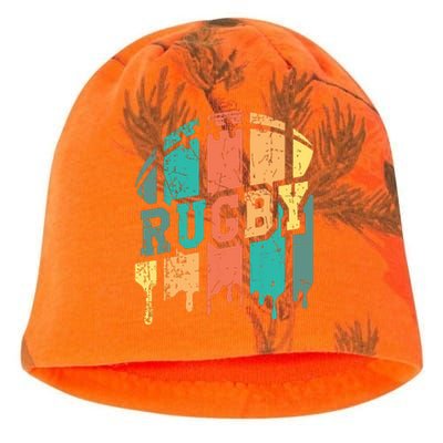 Vintage Retro Rugby Player Rugby Fan Rugby Coach Kati - Camo Knit Beanie