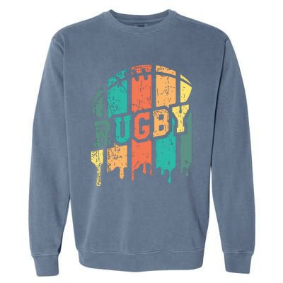 Vintage Retro Rugby Player Rugby Fan Rugby Coach Garment-Dyed Sweatshirt