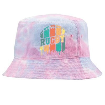 Vintage Retro Rugby Player Rugby Fan Rugby Coach Tie-Dyed Bucket Hat