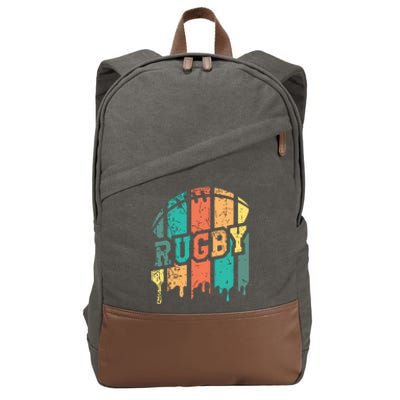 Vintage Retro Rugby Player Rugby Fan Rugby Coach Cotton Canvas Backpack