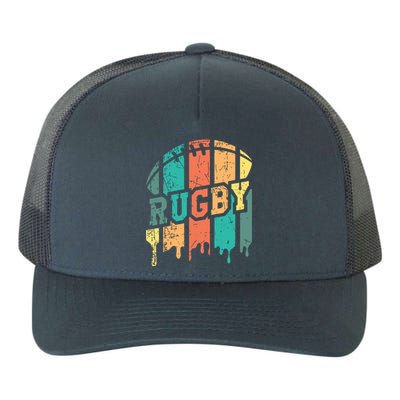 Vintage Retro Rugby Player Rugby Fan Rugby Coach Yupoong Adult 5-Panel Trucker Hat