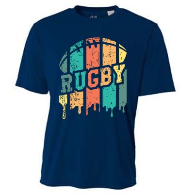 Vintage Retro Rugby Player Rugby Fan Rugby Coach Cooling Performance Crew T-Shirt