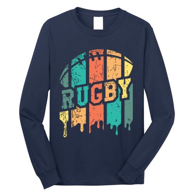 Vintage Retro Rugby Player Rugby Fan Rugby Coach Long Sleeve Shirt