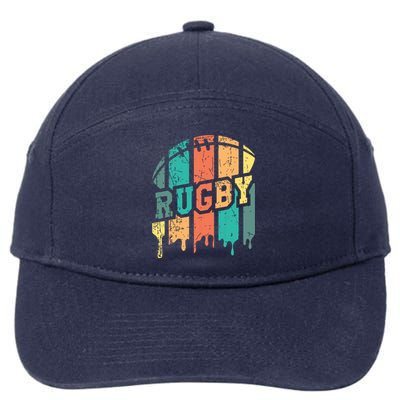 Vintage Retro Rugby Player Rugby Fan Rugby Coach 7-Panel Snapback Hat