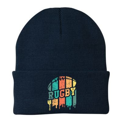 Vintage Retro Rugby Player Rugby Fan Rugby Coach Knit Cap Winter Beanie