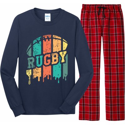 Vintage Retro Rugby Player Rugby Fan Rugby Coach Long Sleeve Pajama Set